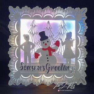 Build a Snowman Card/Shadow Box TF0573, Cutting Files SVG, Silhouette Cameo, ScanNCut, Cricut