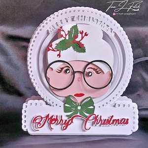 Frohe Weihnachten von Mrs Claus TF0568, Schneidedateien SVG, Silhouette Cameo, ScanNCut, Cricut