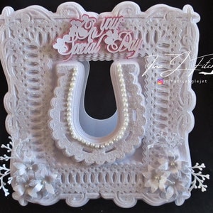 Horseshoe Wedding card Template TF0104, Cutting Files, SVG, MTC, Scal, Silhouette Cameo, Cricut, ScanNCut