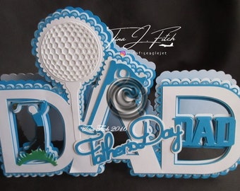 Dad Golf  Word Card,Cutting Files, SVG,MTC,Scal,Silhouette Cameo,Cricut, ScanNCut