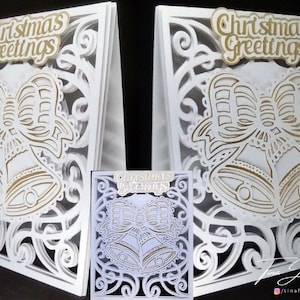 Christmas Fancy Bell Card TF0319, SVG.MTC,SCAL,Cricut,Cameo,ScanNCut