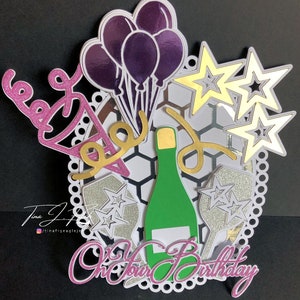 Birthday Cake Topper TF0711, Cutting Files SVG, Silhouette Cameo, ScanNCut, Cricut