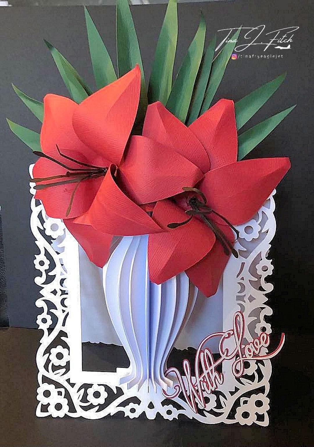 With Love Lily Card TF0680. Cutting Files SVG, Silhouette Cameo, Scanncut, Cricut Etsy