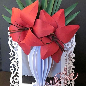 Con amore modello di biglietto di auguri Lily TF0680. File di taglio SVG, Silhouette Cameo, ScanNCut, Cricut