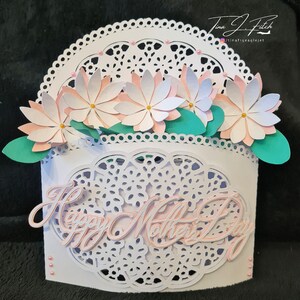 Mother&#39;s Day Flower Card TF0641, Cutting Files SVG, Silhouette Cameo, ScanNCut, Cricut