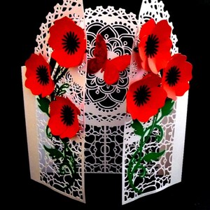 Poppy Klappkartenvorlage, SVG.MTC.SCAL.Cricut,Silhouette,ScanNCut