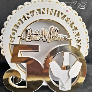 Goldene Jubiläumskarte TF0498, Schneidedateien SVG, Silhouette Cameo, ScanNCut, Cricut