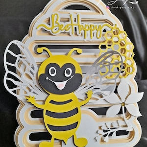 Carte Bee-Hive TF0470, Fichiers de coupe SVG, Silhouette Cameo, ScanNCut, Cricut