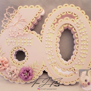Cartão de aniversário da 60ª esposa TF0252, SVG, MTC, Scal, Cricut, Silhouette, Cameo, ScanNCut