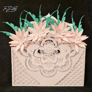 Blumen Topper Karte TF0643. Plotterdateien SVG, Silhouette Cameo, ScanNCut, Cricut