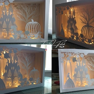 Princess Shadow Box Leuchte, TF0271 ,SVG, Cameo, Scal, Mtc, Cricut, ScanNCut