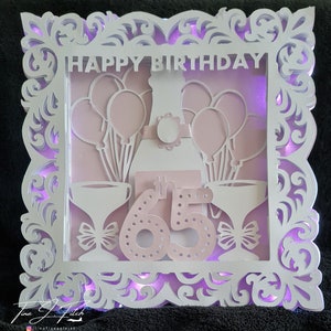 65ème luminaire carte/boîte ombre TF0632, fichiers de coupe SVG, camée silhouette, ScanNCut, Cricut