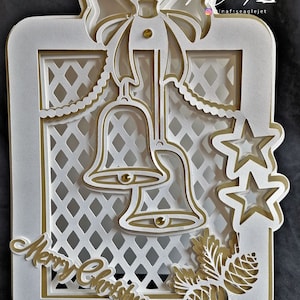 Christmas Layered Bell Card TF0400, Cutting Files  SVG, Cricut, Silhouette Cameo,ScanNCut