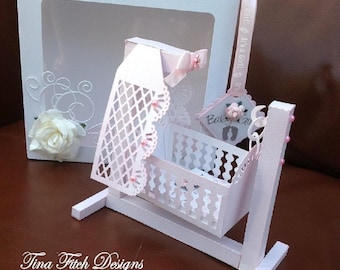 Archivos de corte de plantillas de caja y cuna oscilante, SVG, MTC, Scal, Cameo, Cricut, ScanNCut