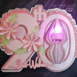 90e modèle de carte de luminaire bougie, TF0492, fichiers de coupe SVG, camée silhouette, ScanNCut, Cricut
