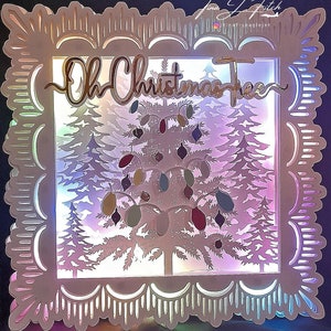 Oh kerstboom armatuur kaart TF0541, snijden bestanden SVG, Silhouette Cameo, ScanNCut, Cricut