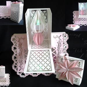 Kerzen Teelicht Box in Karte TF0186, SVG,MTC,SCAL,Cricut,ScanNCut,Cameo