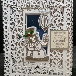 Snowman Bauble Card/Luminaire TF0729 , Cutting Files SVG, Silhouette Cameo, ScanNCut, Cricut