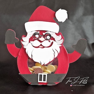 Porta-ovos/doces/doces de chocolate Santa TF0494, arquivos de corte SVG, Silhouette Cameo, ScanNCut, Cricut