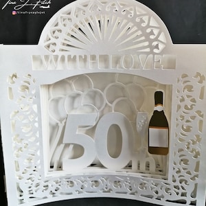 50ème anniversaire/Anniversary Slat carte TF0352, SVG,MTC,SCAL,Cricut,Silhouette Cameo,ScanNCut