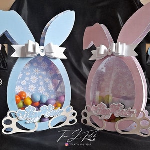 Modello porta-uova mini coniglio TF0437, file di taglio SVG, Silhouette Cameo, ScanNCut, Cricut