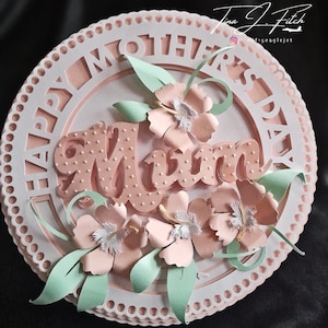 Tarjeta redonda del Día de la Madre TF0435, Cutting Files SVG, Silhouette Cameo, ScanNCut, Cricut