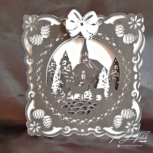 Cartão em camadas de cena de inverno / caixa de sombra TF0572, arquivos de corte SVG, Silhouette Cameo, ScanNCut, Cricut