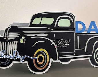 Father&#39;s Day Old Car Card Template TF0771, Cutting Files SVG, Silhouette Cameo, ScanNCut, Cricut