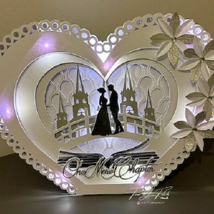 One More Kapitel Hochzeit Leuchten/Schattenbox Karte TF0749, Schneidedateien SVG, Silhouette Cameo, ScanNCut, Cricut