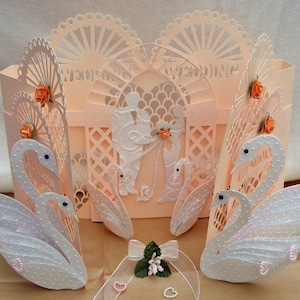 Cascading Swan Door Card, Template SVG,MTC,SCAL,Cricut,ScanNCut
