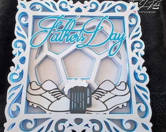 Father's Day Football Layered Card TF0655, Cutting Files SVG, Silhouette Cameo, ScanNCut, Cricut