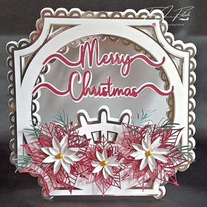 Carta floreale di buon Natale TF0548, file di taglio SVG,Scal,Cameo,Cricut,MTC,ScanNCut