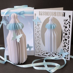 3D Flasche und Kartenvorlage, SVG, MTC, Scal, Cricut, Cameo, ScanNCut