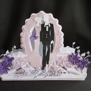 Hochzeit Bridge Kartenvorlage Schneidedatei DXF,SVG, Cameo, Cricut, ScanNCut,MTC