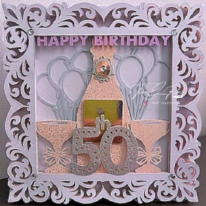 Modèle de carte Luminare 50e anniversaire TF0745, fichiers de coupe SVG, camée silhouette, ScanNCut, Cricut