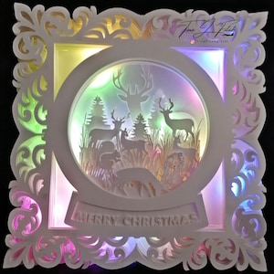 File di taglio della carta per apparecchio di illuminazione Snowglobe con cervo, SVG, Cricut, silhouette cameo, ScanNCUT
