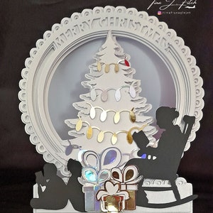 Merry Christmas Tree Card TF0561, Cutting Files SVG, Silhouette Cameo, ScanNCut, Cricut