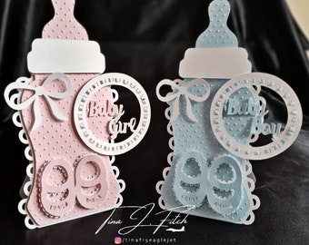 Boy=Girl Bottle Card TF0444  Cutting Files SVG, Silhouette Cameo, ScanNCut, Cricut