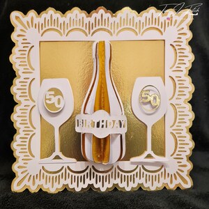 Evento Scheda bottiglia 3D TF0618, File di taglio SVG, Silhouette Cameo, ScanNCut, Cricut