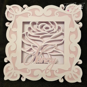 Nanny Rose Carte superposée TF0659. Fichiers de découpe SVG, Silhouette Cameo, ScanNCut, Cricut
