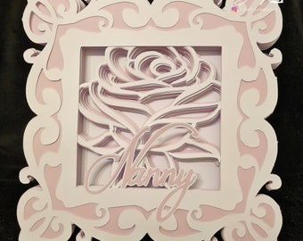 Nanny Rose Layered Card TF0659. Cutting Files SVG, Silhouette Cameo, ScanNCut, Cricut