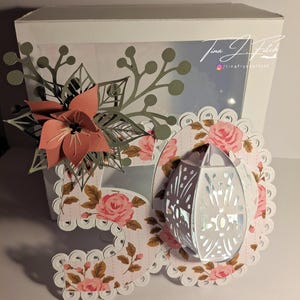 50e verjaardag-verjaardag Lantaarnkaart en -doos sjabloon TF0843. Snijden van bestanden SVG, Silhouette Cameo, ScanNCut, Cricut.
