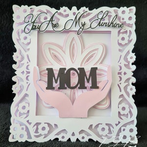 Cupped in handen Moeder / Moeder Moederdag kaart TF0661, Snijbestanden SVG, Silhouet Cameo, ScanNCut, Cricut