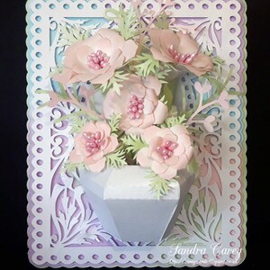 Scheda vasca floreale, TF0197, SVG,MTC,Scal,Cricut,ScanNCut,Silhouette Cameo