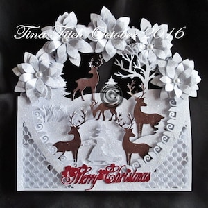 Kerst Rendier gelaagde kaart, snijden bestanden, SVG, Cricut, Silhouet Cameo, ScanNCUT
