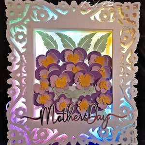Carte de luminaire Pansy Bowl TF0488, fichiers de coupe SVG, camée silhouette, ScanNCut, Cricut