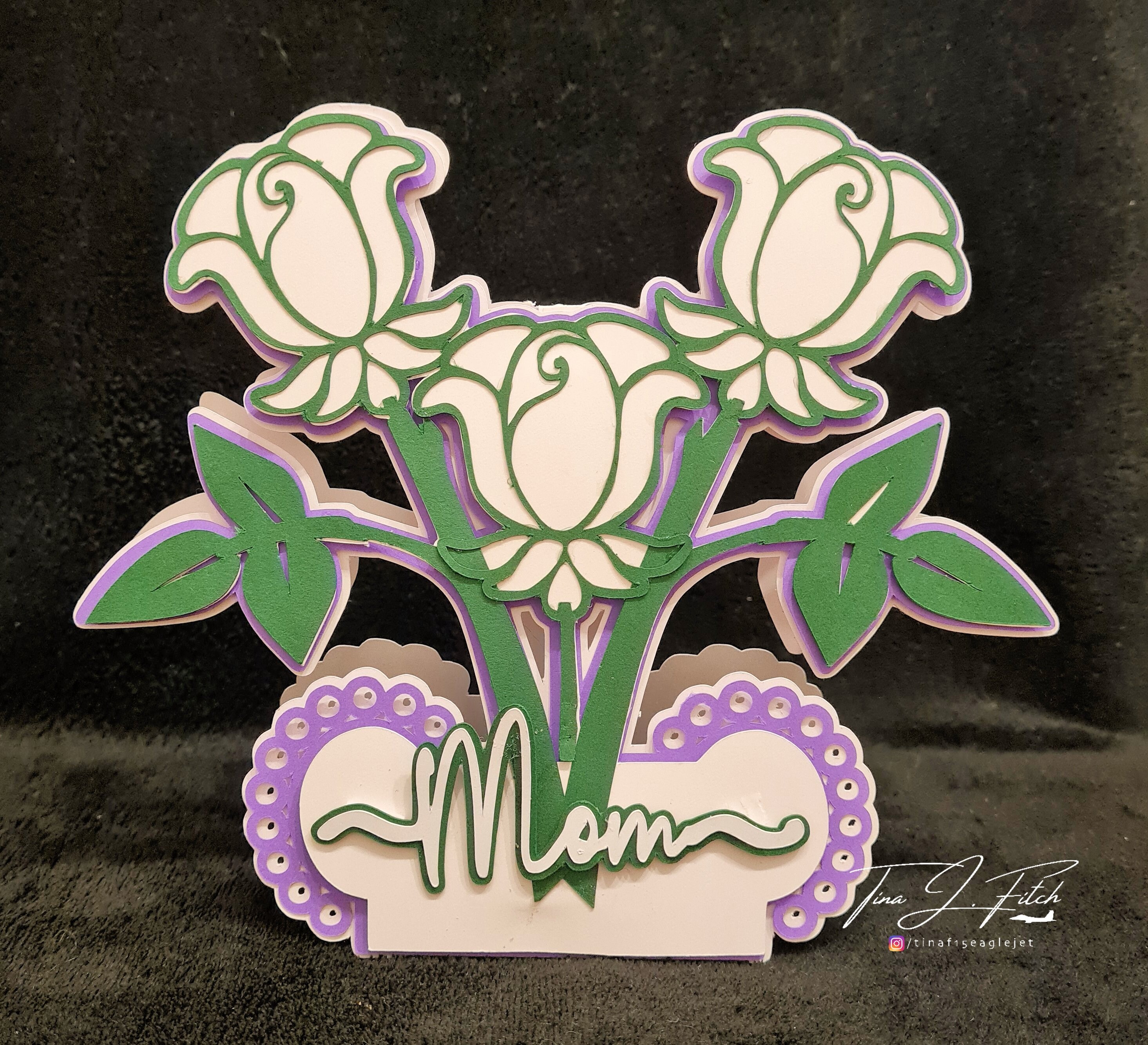 Mum/mom Rose Card TF0601, Cutting Files SVG, Silhouette Cameo
