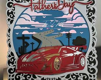 Father's Day Race Car Luminaire Card TF0763,  Cutting Files SVG, Silhouette Cameo, ScanNCut, Cricut