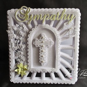 Modèle de carte Sympathy Burst, fichiers de coupe SVG, camée silhouette, ScanNCut, Cricut
