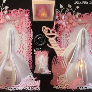 Cavalete e caixa de perfume Lady Tealight, arquivos de corte, todos os formatos de arquivo oferecidos